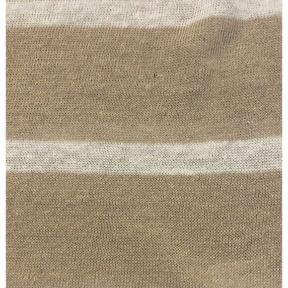Eileen Fisher Top Organic Linen Striped Tan White Long Sleeve Size Medium Read* - Picture 6 of 8